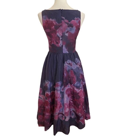 Lela Rose Neiman Marcus x Target Purple Fit & Flare Abstract Watercolor Dress 2 - Picture 2 of 6